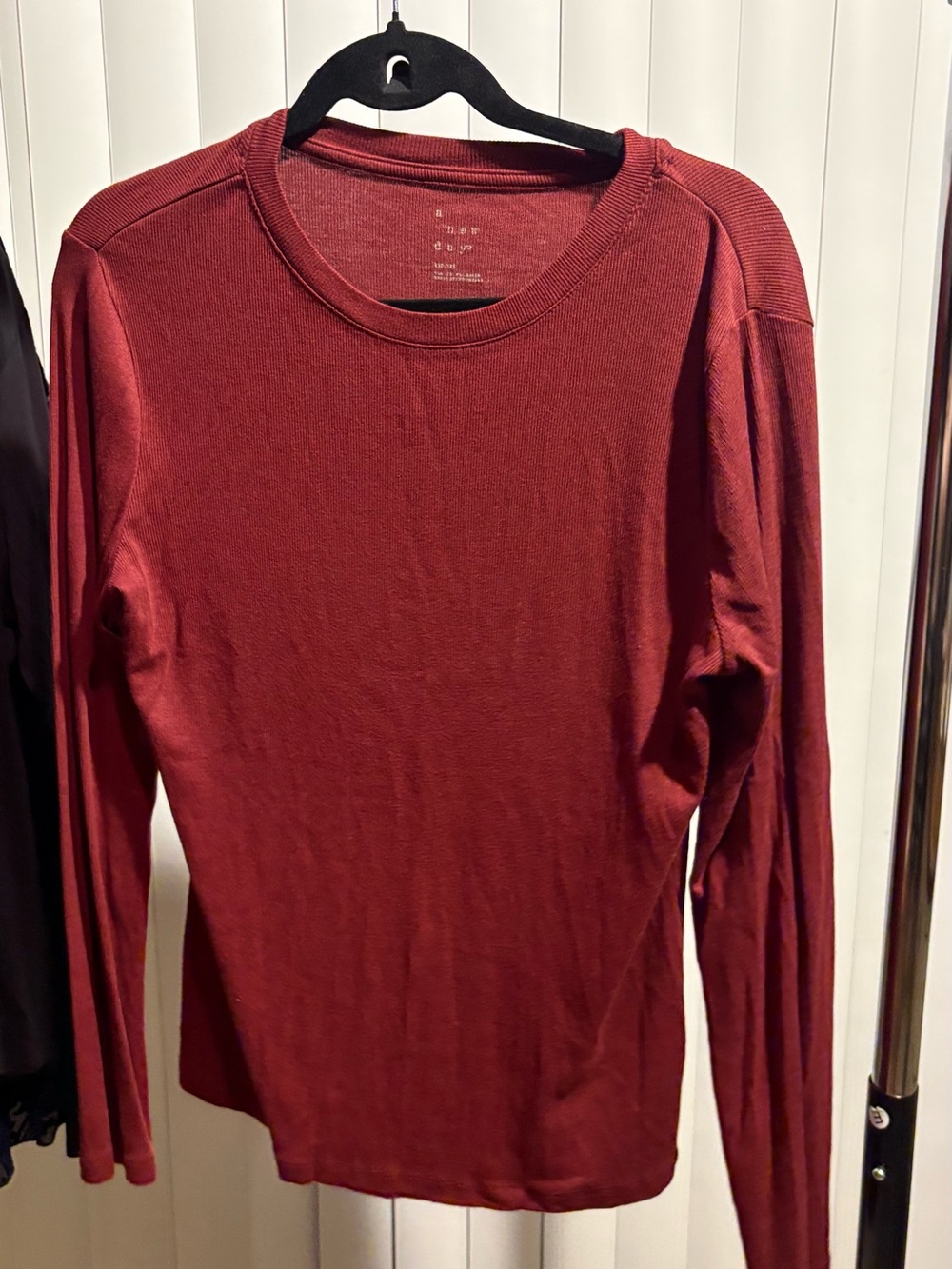 a new day women’s Long-Sleeve Crewneck Shirt - Burgundy Red